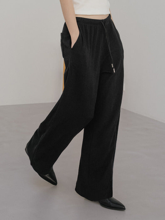 Tillidie Ribbed sweat pants Black