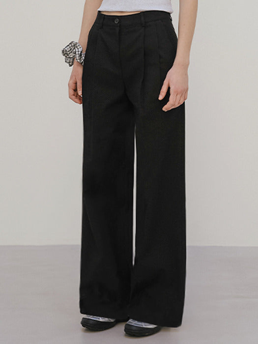 Tillidie Cotton wide Pants Black