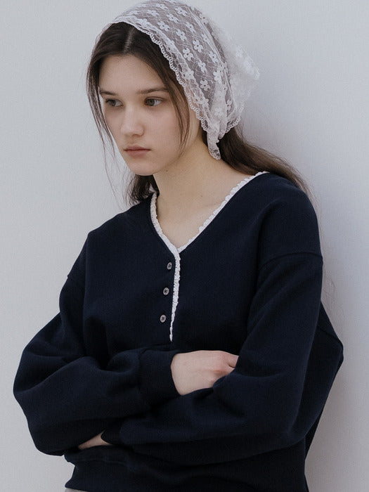 Tillidie V-neck sweatshirt Navy