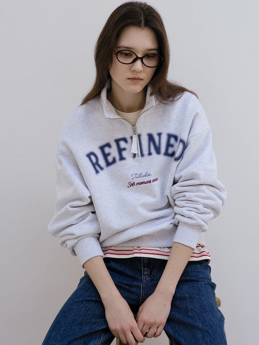 Tillidie Refined half zip up Mtm Melange gray