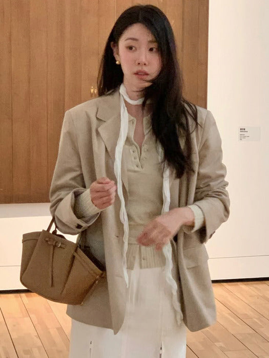 Tillidie All brush suede jacket Light beige