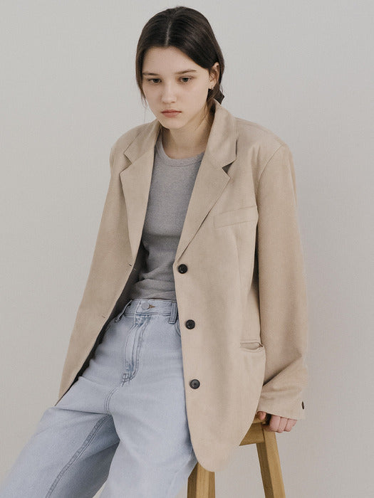 Tillidie All brush suede jacket Light beige
