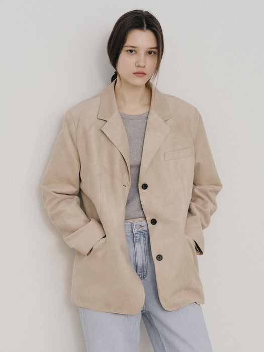 Tillidie All brush suede jacket Light beige