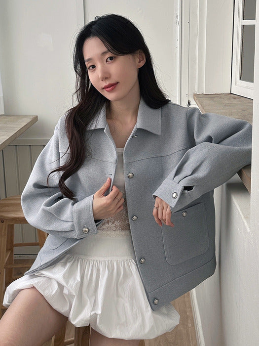 Tillidie Tweed blouson jacket Sky blue