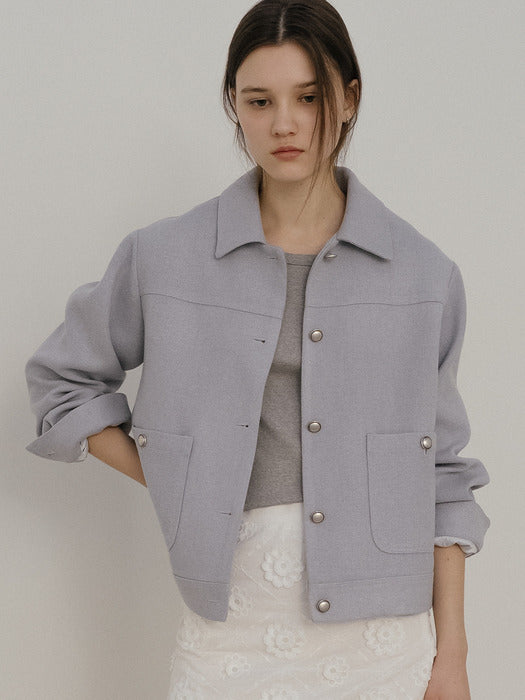 Tillidie Tweed blouson jacket Sky blue