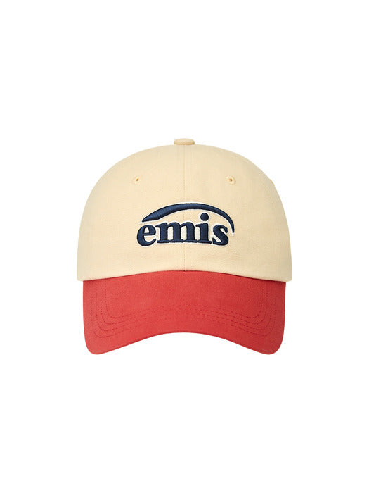 [emis] DUO LOGO TWO TONE BALL CAP-BEIGE