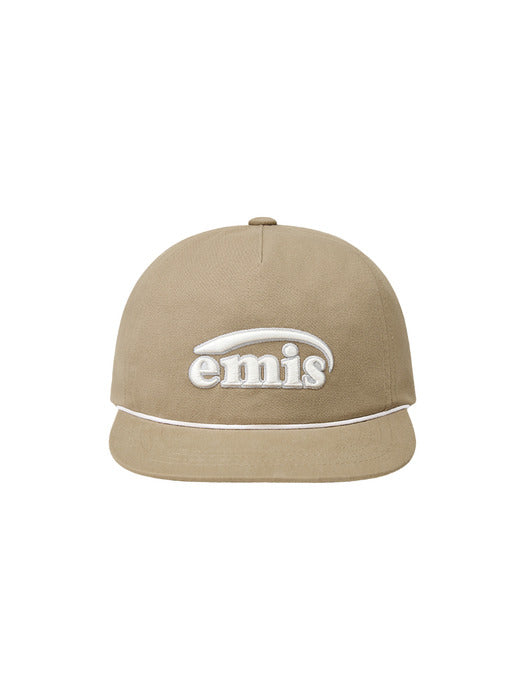 Emis New Logo Cotton Trucker Hat-Beige
