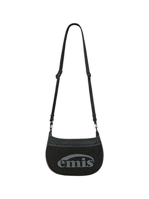 [emis] PACKABLE CHECK CROSSBODY BAG-BLACK