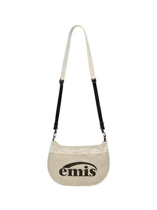 [emis] PACKABLE CHECK CROSSBODY BAG-BEIGE