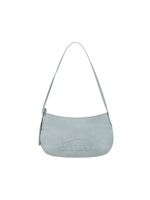 Emis Logo Embossed Tote Bag-Pastel Blue