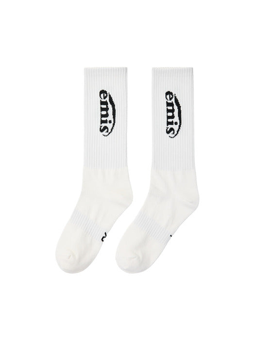 Emis New Logo Jacquard Socks-White