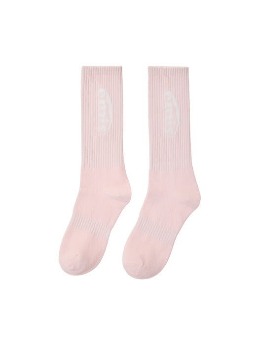 [emis] NEW LOGO JACQUARD SOCKS-PINK