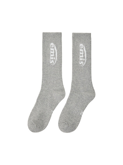 [emis] NEW LOGO JACQUARD SOCKS-GRAY