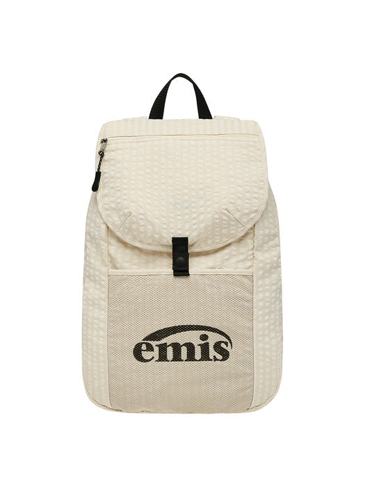 [emis] PACKABLE CHECK BACKPACK-BEIGE