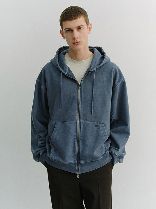Dunst Unisex Garment Dyed Zip-UP Hoodie Navy