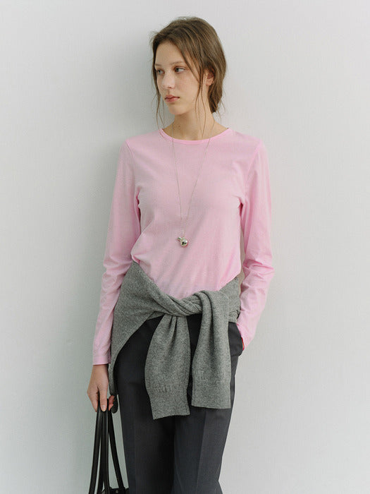 Dunst Essential Crew-Neck T-Shirt Pink