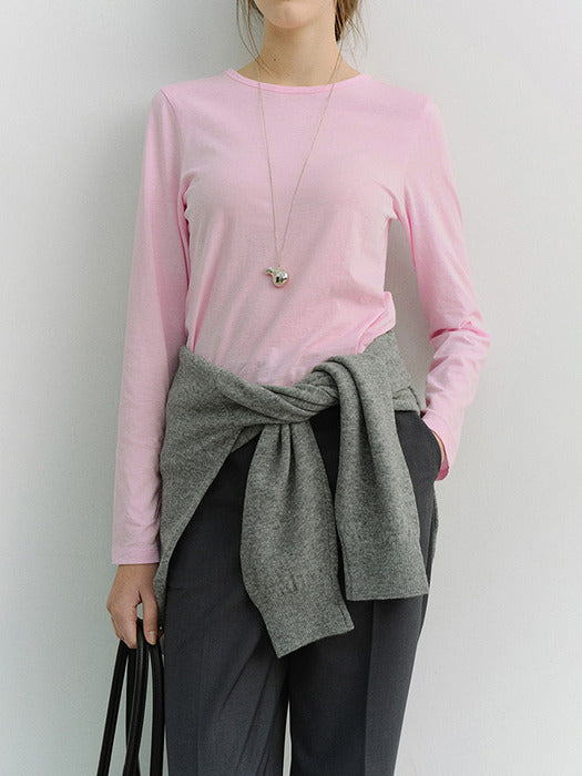 [dunst] Essential Crew-Neck T-Shirt PINK_UDTS6A202P1
