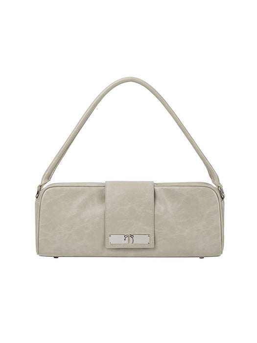 Wconcept_Treemingbird Square Flap Leather Shoulder Bag [ Light Gray ]