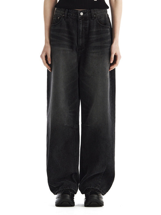 Wconcept_Treemingbird Dart Tapered Denim Pants [ Black ]