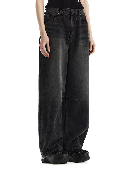 Wconcept_Treemingbird Dart Tapered Denim Pants [ Black ]