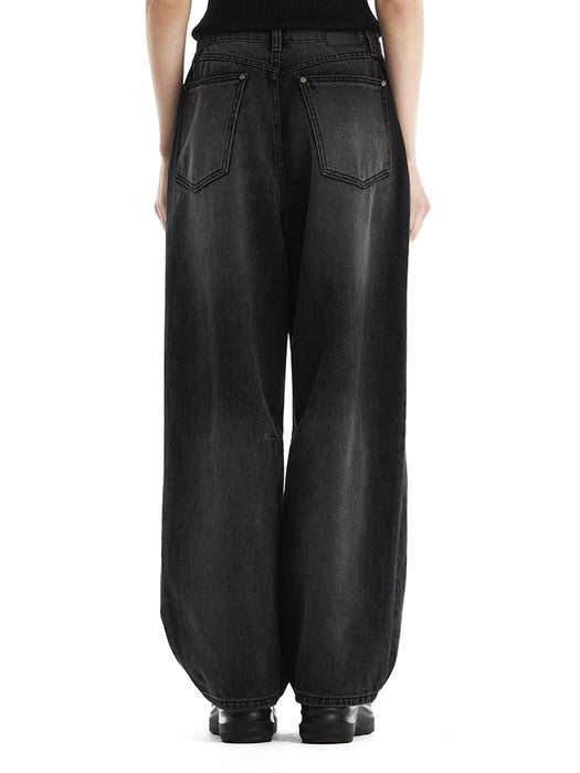 Wconcept_Treemingbird Dart Tapered Denim Pants [ Black ]