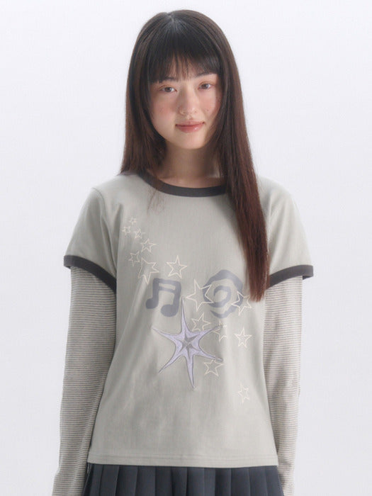 Ambler Music Star Layered Long-Sleeve (Green)