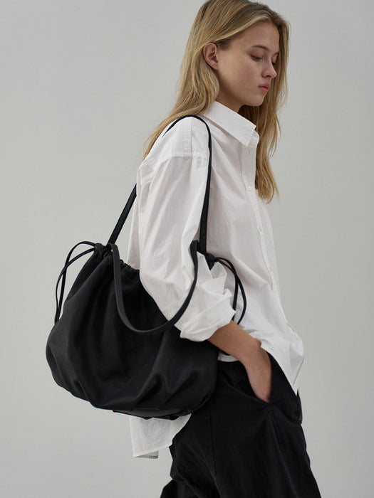 Facade Pattern Leather Full Bag black