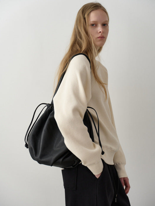 Facade Pattern Leather Full Bag black
