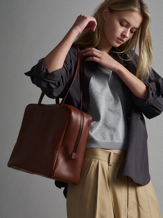Facade Pattern Robin Shoulder Big Bag cognac