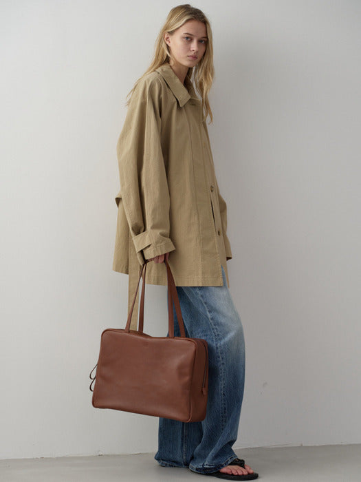 Facade Pattern Robin Shoulder Big Bag cognac