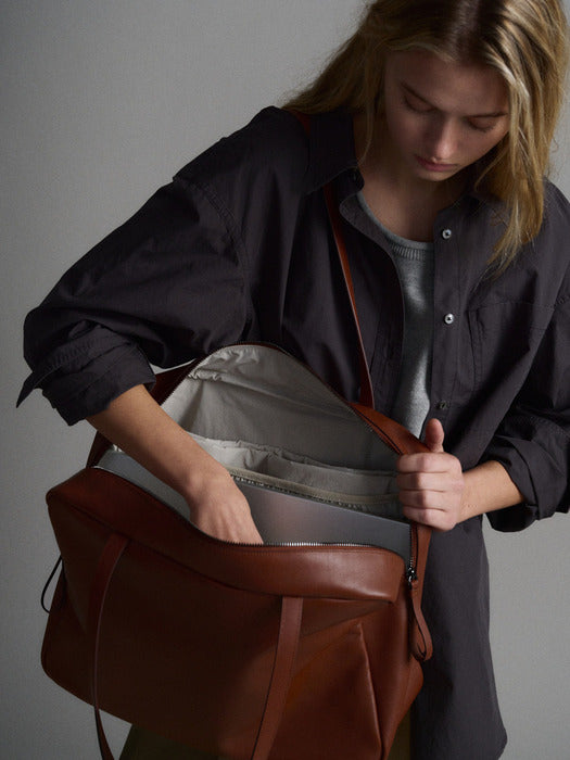 Facade Pattern Robin Shoulder Big Bag cognac