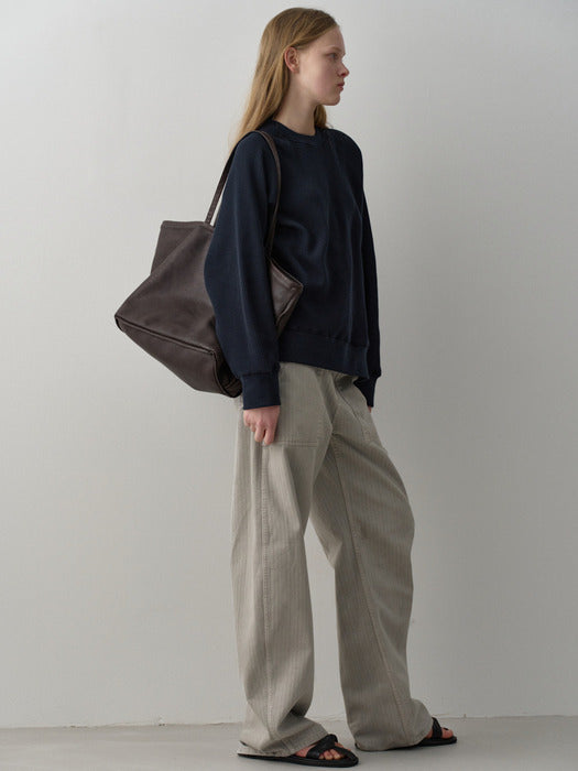 Facade Pattern Breeze Shopper Washing Leather Bag chocolate