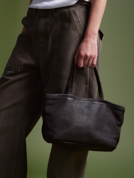 Facade Pattern Breeze Tote Washing Leather Bag chocolate