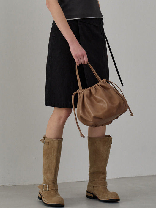 Facade Pattern Leather Tote Full Bag oak