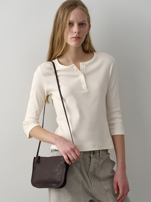 Facade Pattern Gavin Washed Leather Bag chocolate