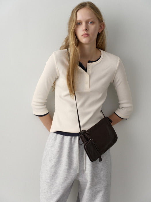 Facade Pattern Gavin Washed Leather Bag chocolate