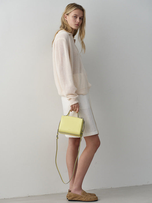 Facade Pattern Cross Pound Bag lemon