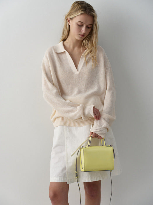 Facade Pattern Cross Pound Bag lemon