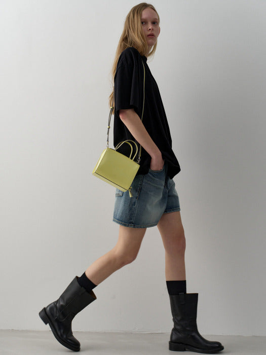 Facade Pattern Cross Pound Bag lemon