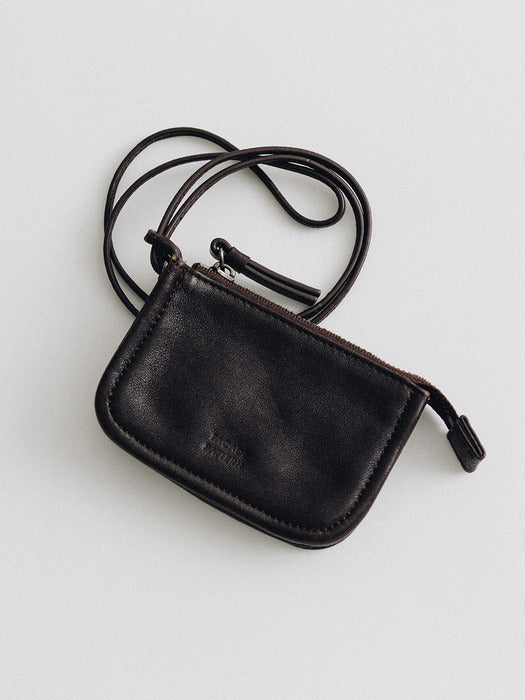 Facade Pattern Gavin Washing Leather Card Wallet chocolate