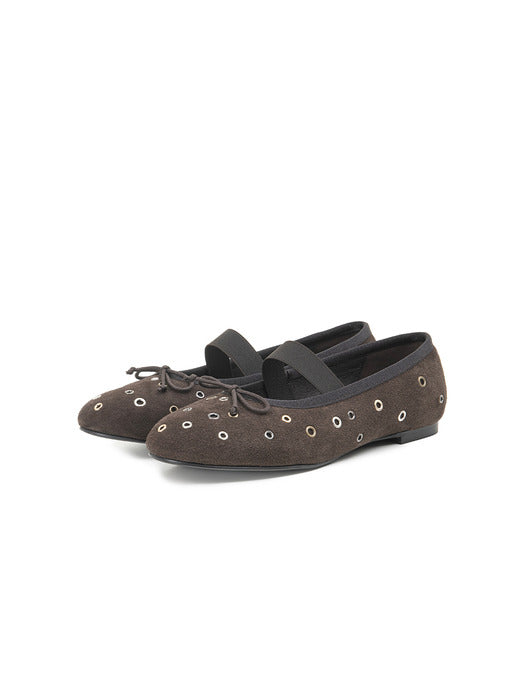 [osoi] Stella Flat [SUEDE MOCHA EYELETS]