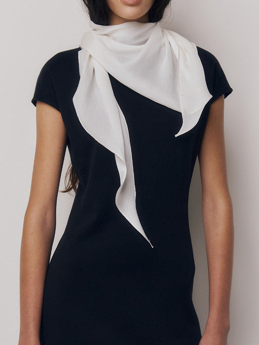 Kindersalmon Silk Scarf 09 White