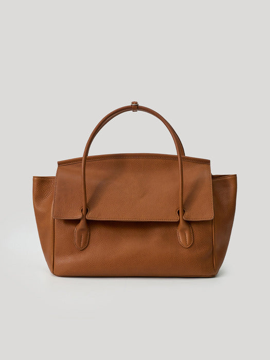 Kindersalmon Tessa Leather Tote Bag Cognac (From Italy)