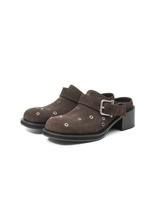 Osoi Brocle Clog [SUEDE MOCHA EYELETS]