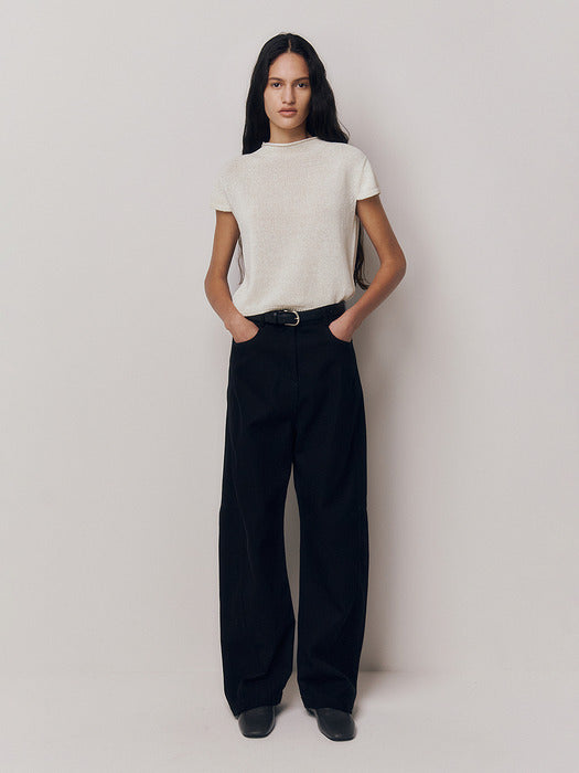 Kindersalmon Tylor Mockneck Knit Ecru