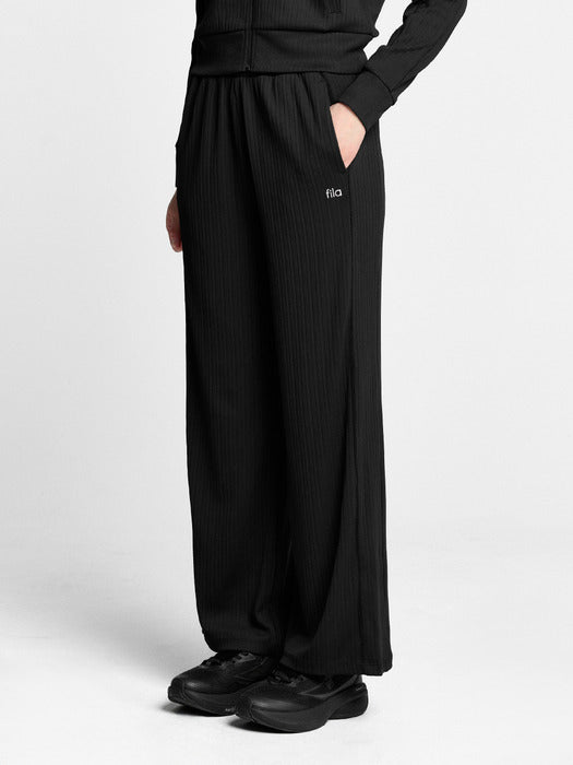 [fila] Women's Ribbed Training Wide Pants_FS262FP02F001_001