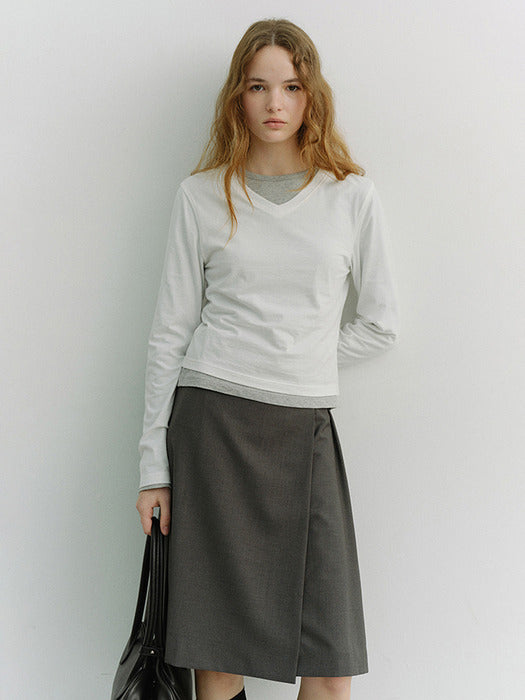 Dunst Essential Petit V-Neck T-Shirt Off White