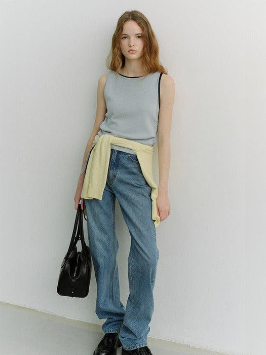 Dunst Layering Knit Top Soft Blue