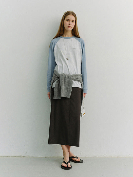 [dunst] UNISEX RAGLAN T-SHIRT SKY BLUE LIGHT MELANGE GREY_UDTS6A116B1