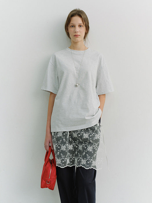 Dunst Unisex Loose T-Shirt Light Melange Grey
